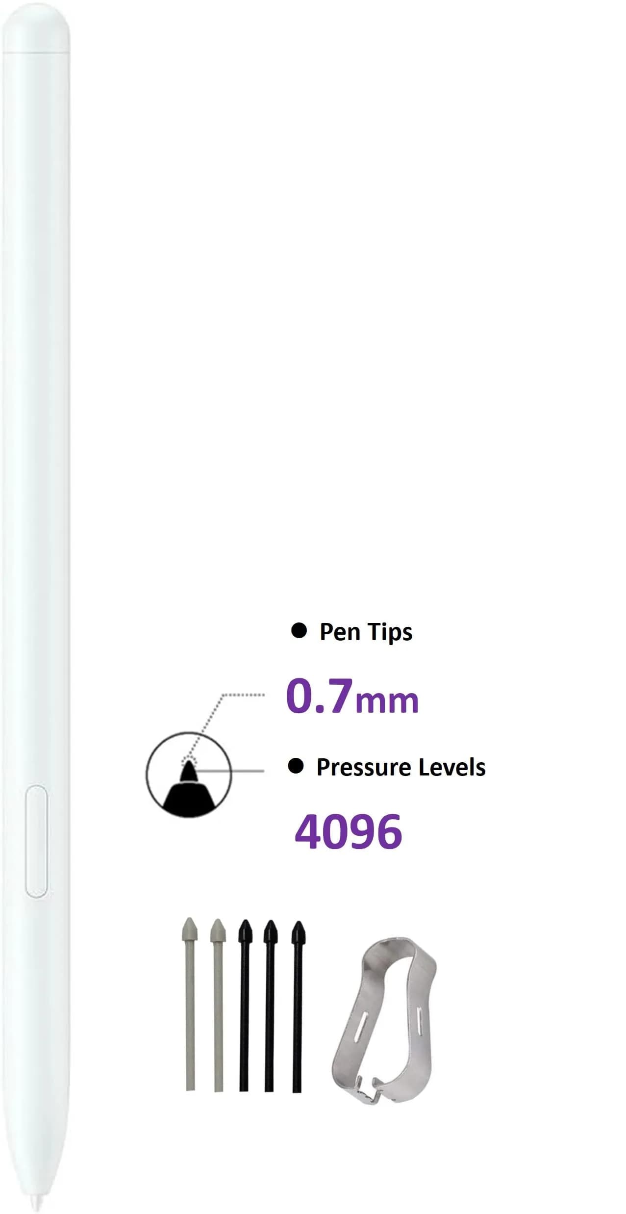 YJSK Galaxy Tab S9 FE S Pen Replacement (Mint) | 0.7mm Tip, 4096 Pressure Sensor | Includes 5 Tips - view 2