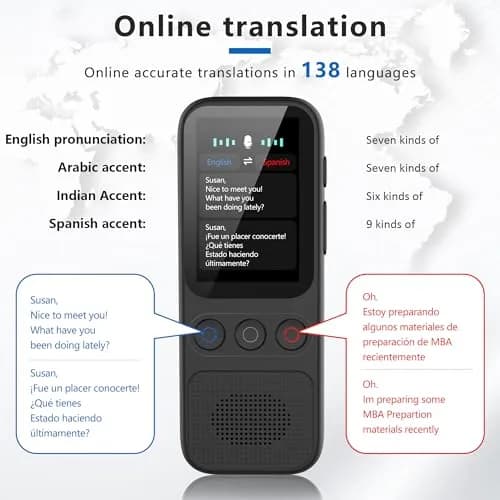 Rodxegu Language Translator Device 138 Languages Supported | Instant Offline Voice Translator for Travel Business Learning thumbnail 3