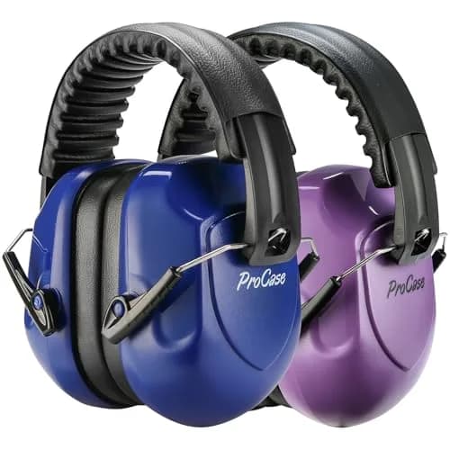 ProCase NRR 28dB Passive Noise Reduction Earmuffs (2-Pack, Purple & Navy) | ANSI S3.19 Certified for Shooting, Construction, Study thumbnail 1