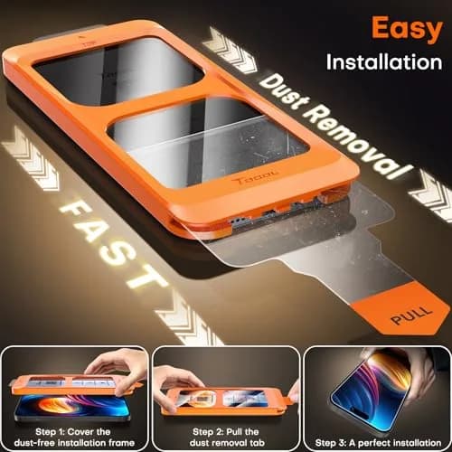 TOCOL iPhone 15 Screen Protector 6.1" | Easy Auto Installation & Impact Protection thumbnail 4
