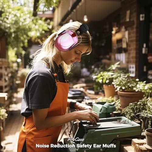 ProCase NRR 28dB Passive Noise Reduction Earmuffs | Adjustable Metal Frame, Foldable Design, Pink thumbnail 6