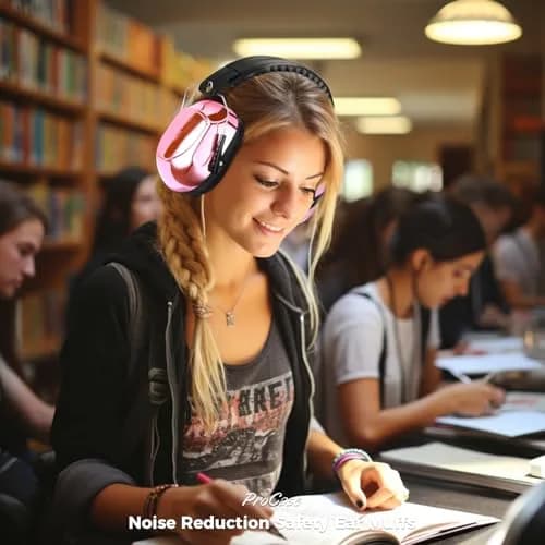 ProCase NRR 28dB Passive Noise Reduction Earmuffs | Adjustable Metal Frame, Foldable Design, Pink thumbnail 8