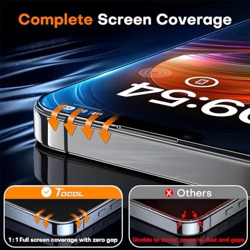 TOCOL iPhone 14 Screen Protector 6.1" | Auto-Install, 9H+ Impact & Scratch Resistance thumbnail 5