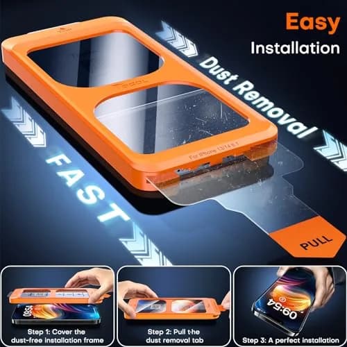 TOCOL iPhone 14 Screen Protector 6.1" | Auto-Install, 9H+ Impact & Scratch Resistance thumbnail 2