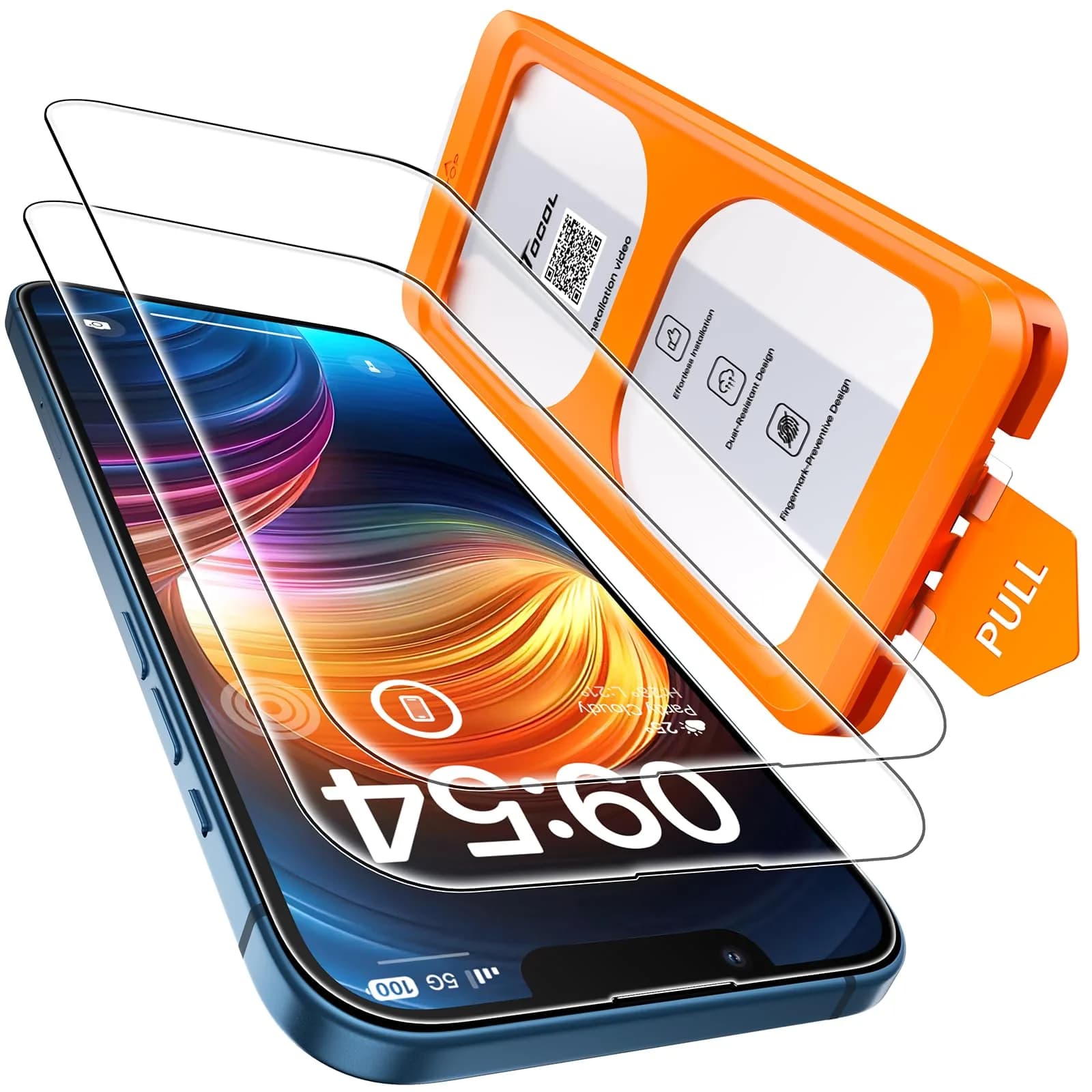 TOCOL iPhone 13 Screen Protector 6.1" | Easy Auto Installation & Impact Protection