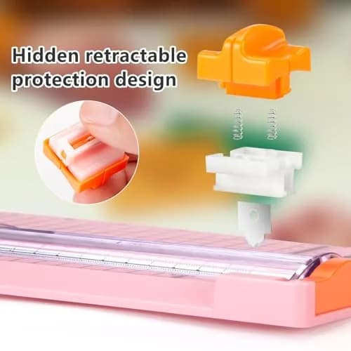 WORKLION Paper Cutter Pink 12 Inch | Safe, Precise & Portable Crafting Tool thumbnail 5