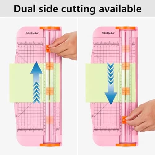 WORKLION Paper Cutter Pink 12 Inch | Safe, Precise & Portable Crafting Tool thumbnail 8