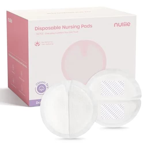 Nuliie Super Absorbent & Featherlight Disposable Nursing Pads 100 Count | Stay Dry, Soft & Breathable Breast Pads for Leaking Milk, Leakproof, Individually Packaged Breastfeeding Essentials for Moms thumbnail 1