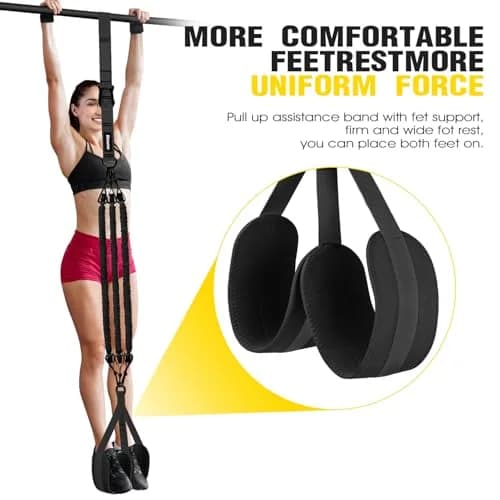 Ayombo Adjustable Pull Up Assistance Bands Set | 75lb-300lb Resistance, Natural Rubber Latex Tubes, 1.36kg (3lb) thumbnail 9