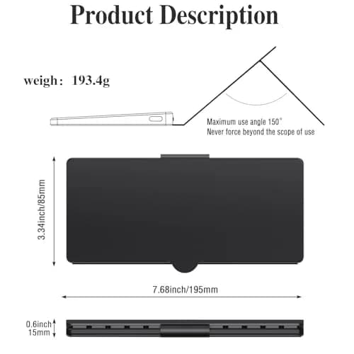 Kenkor Portable Wireless Mini Keyboard with Adjustable Stand | Bluetooth, Rechargeable, Compact & Lightweight thumbnail 2