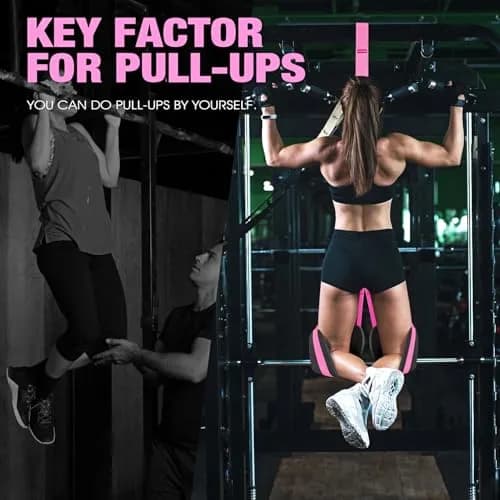 Ayombo Heavy Duty Pull Up Assistance Bands with Foot Strap, 75lb-300lb Resistance | 4-Pack Natural Rubber Latex Tubes thumbnail 5