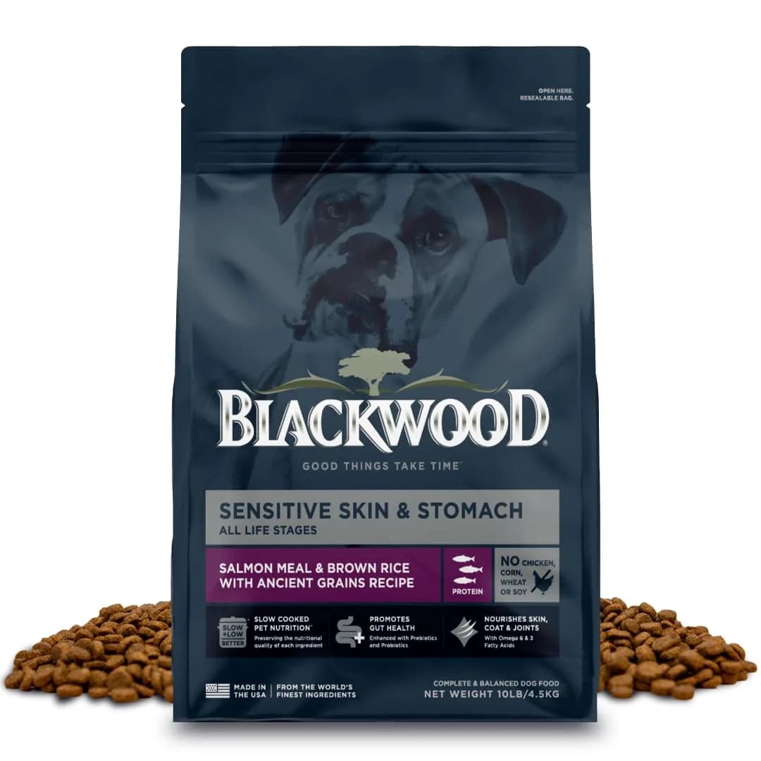 Blackwood Sensitive Premium Dry Dog Food, Salmon Meal & Brown Rice, 10 lb | Supports Skin & Digestion - main product image
