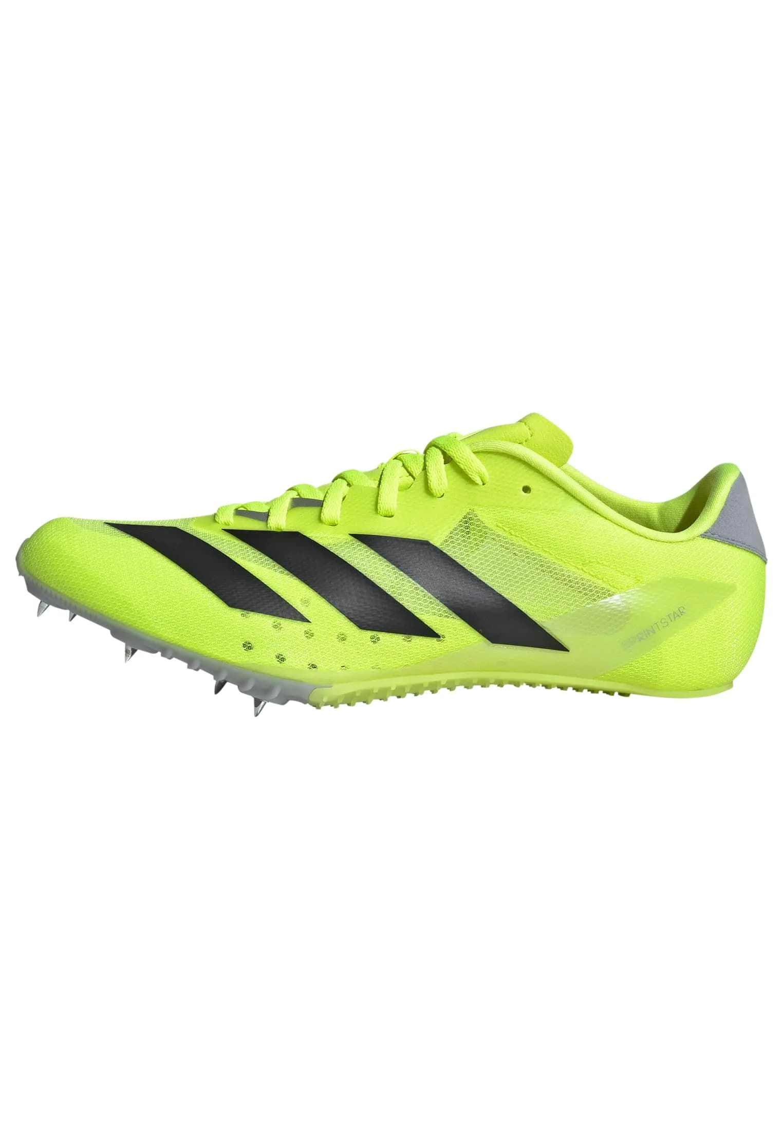 adidas Adizero Sprintstar Track and Field Shoes 8 | Sprint & 400m Performance with Recycled Materials — Lucid Lemon/Black/Halo Silver