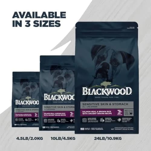 Blackwood Sensitive Premium Dry Dog Food, Salmon Meal & Brown Rice, 24 lb | Supports Skin & Digestion thumbnail 9