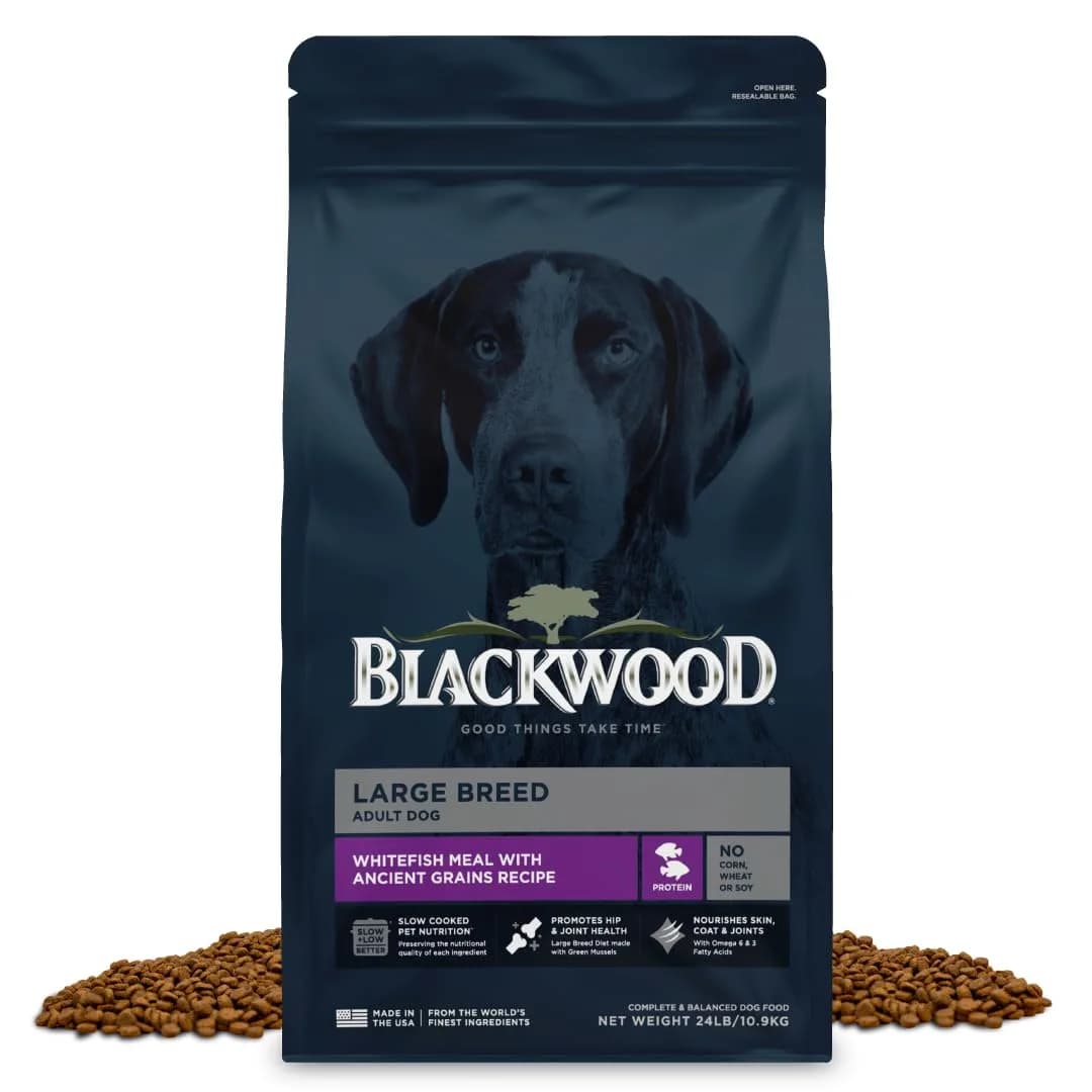 Blackwood Large Breed Premium Dry Dog Food, Whitefish & Ancient Grain 24 lb | Supports Joints & Digestion