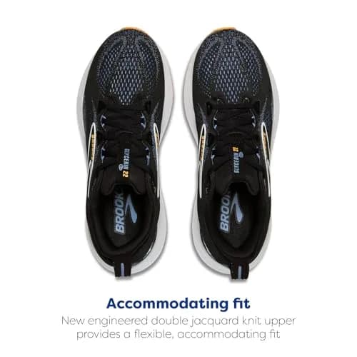 Brooks Men’s Glycerin 22 Neutral Running Shoe - Black/Country Blue/Orange Pop - 12 Medium | Plush Cushion & Durable Support thumbnail 4