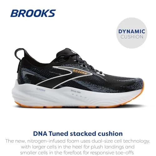 Brooks Men’s Glycerin 22 Neutral Running Shoe - Black/Country Blue/Orange Pop - 12 Medium | Plush Cushion & Durable Support thumbnail 2