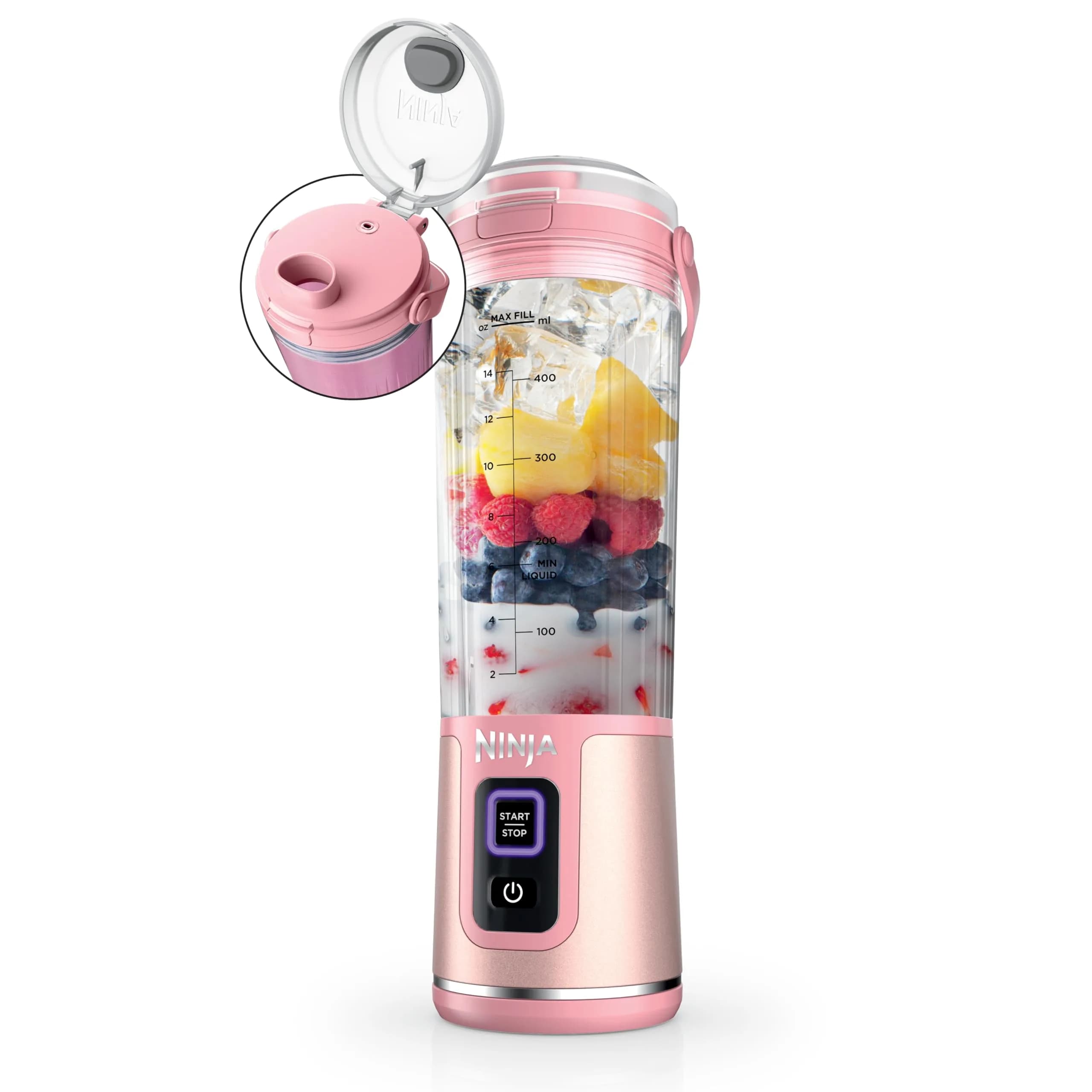 Ninja Blast Cordless Portable Blender, 18oz, Tinted Pink BC151PK | Blends Ice & Frozen Fruit Anywhere - main product image