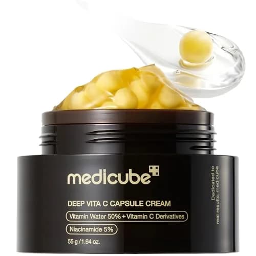 medicube Capsule Cream with Deep Vitamin C Liposome Vitamin C Golden Capsule 55g (1.94 oz) | Radiance & Firm-Looking Skin - main product image