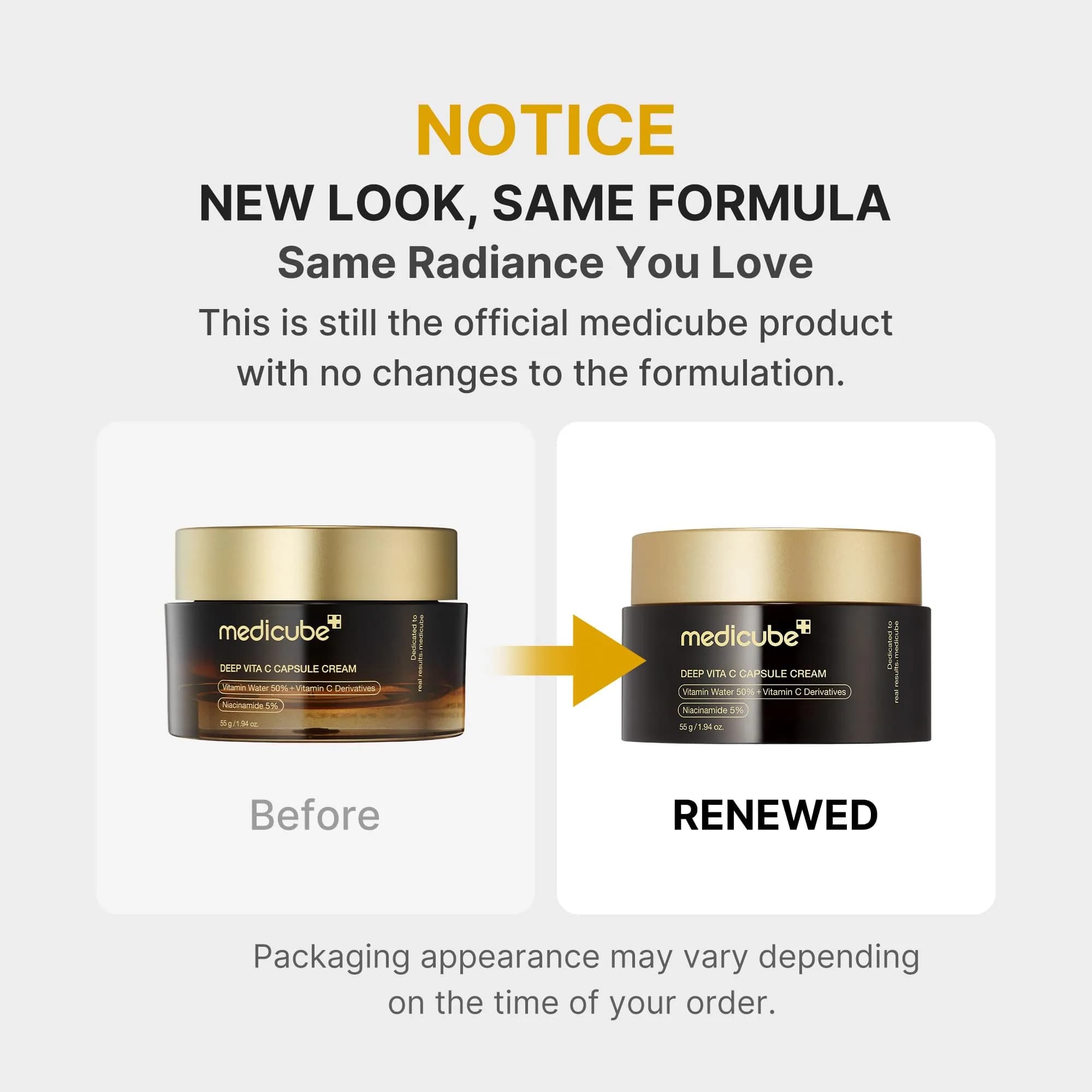 medicube Capsule Cream with Deep Vitamin C Liposome Vitamin C Golden Capsule 55g (1.94 oz) | Radiance & Firm-Looking Skin - view 2