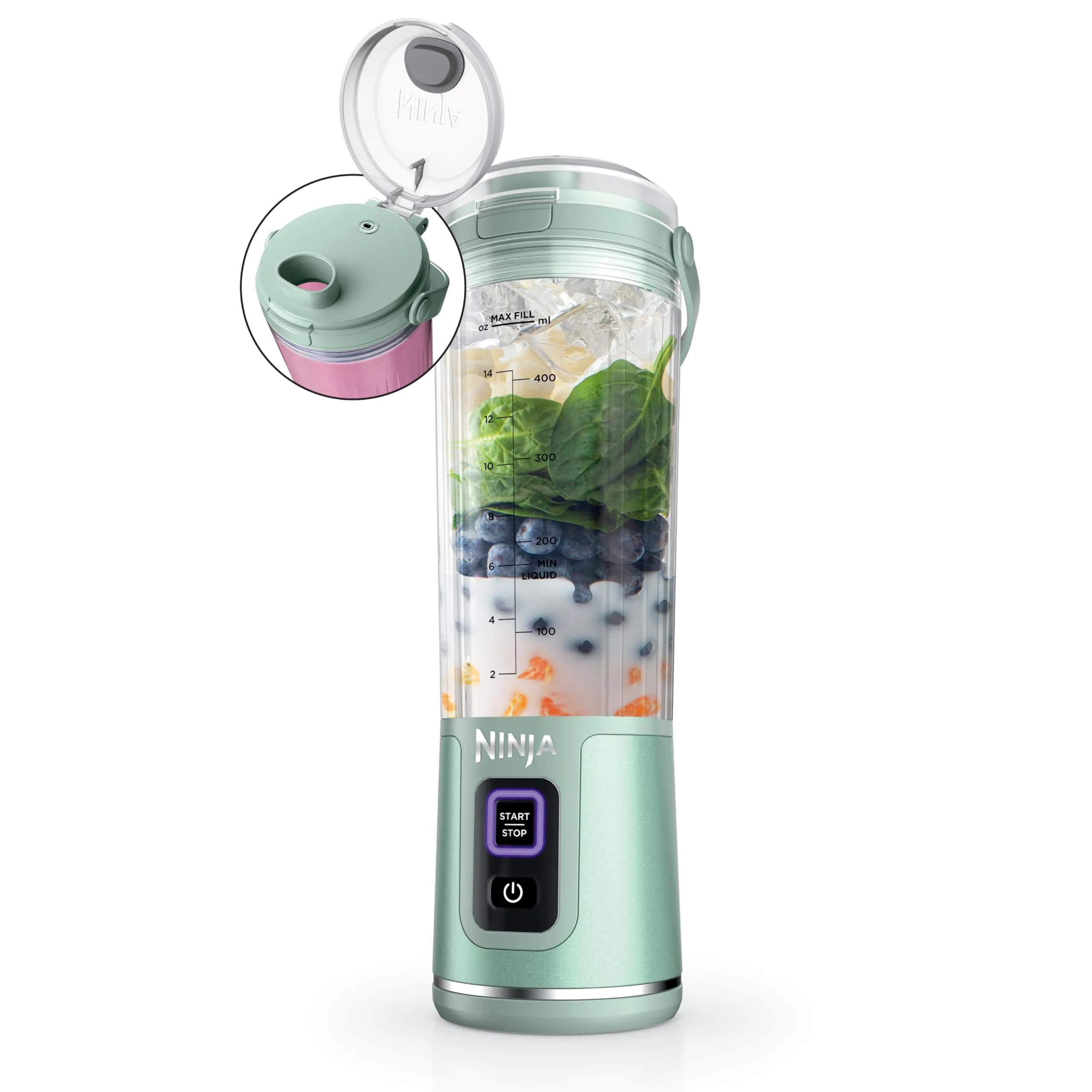 Ninja Blast Portable Blender Cordless 18oz Tinted Mint BC151MT | Blends Ice & Frozen Fruit Anywhere - main product image