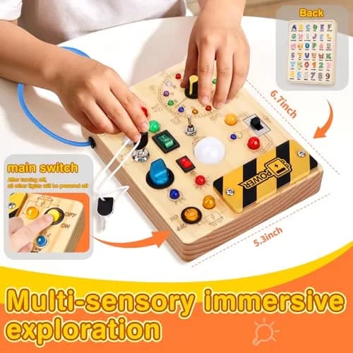 Grarain Busy Board for Toddlers 1-3 Years | Montessori Sensory Toy for Autism & Travel thumbnail 5