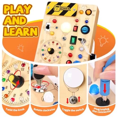 Grarain Busy Board for Toddlers 1-3 Years | Montessori Sensory Toy for Autism & Travel thumbnail 2