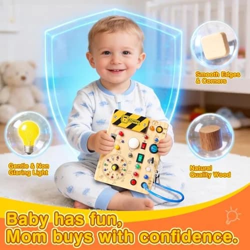 Grarain Busy Board for Toddlers 1-3 Years | Montessori Sensory Toy for Autism & Travel thumbnail 3
