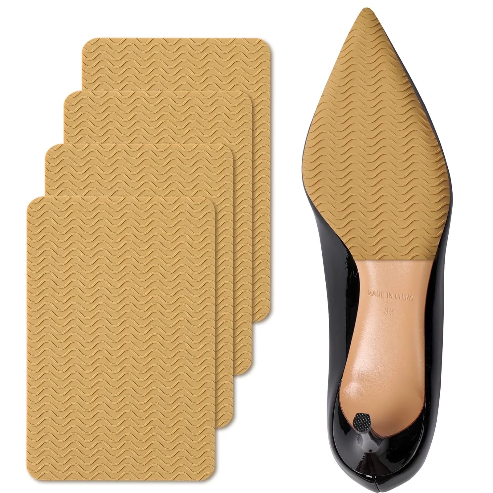 Ashoesert Non Slip Sole Protector Pads for Heels & Shoes | 20.3cm x 11.4cm (8"x4.5") — Yellow 2 - 2 Pairs