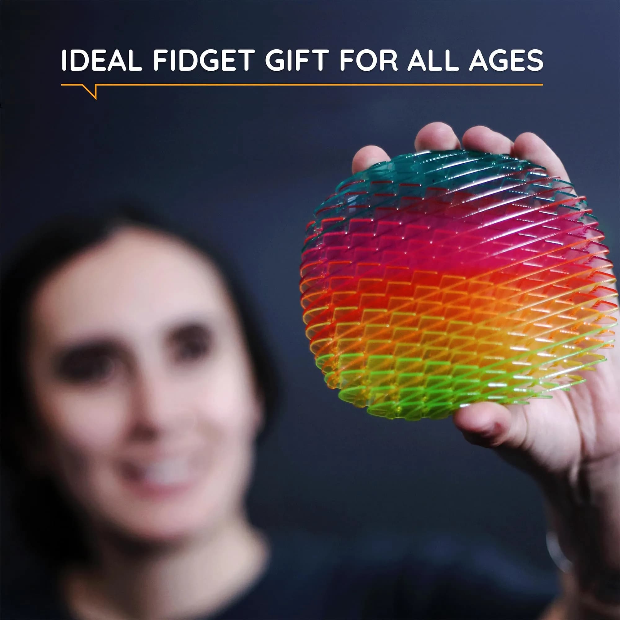 morf Worm 3D Sensory Fidget Toy, Rainbow, Large (7.6 cm L x 3 cm W x 2.5 cm H) - view 6