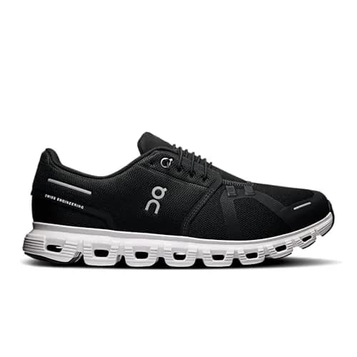 On Men's Cloud 6 Sneakers, Black & White, US 8.5 | Cushioned Support for Active Men thumbnail 2