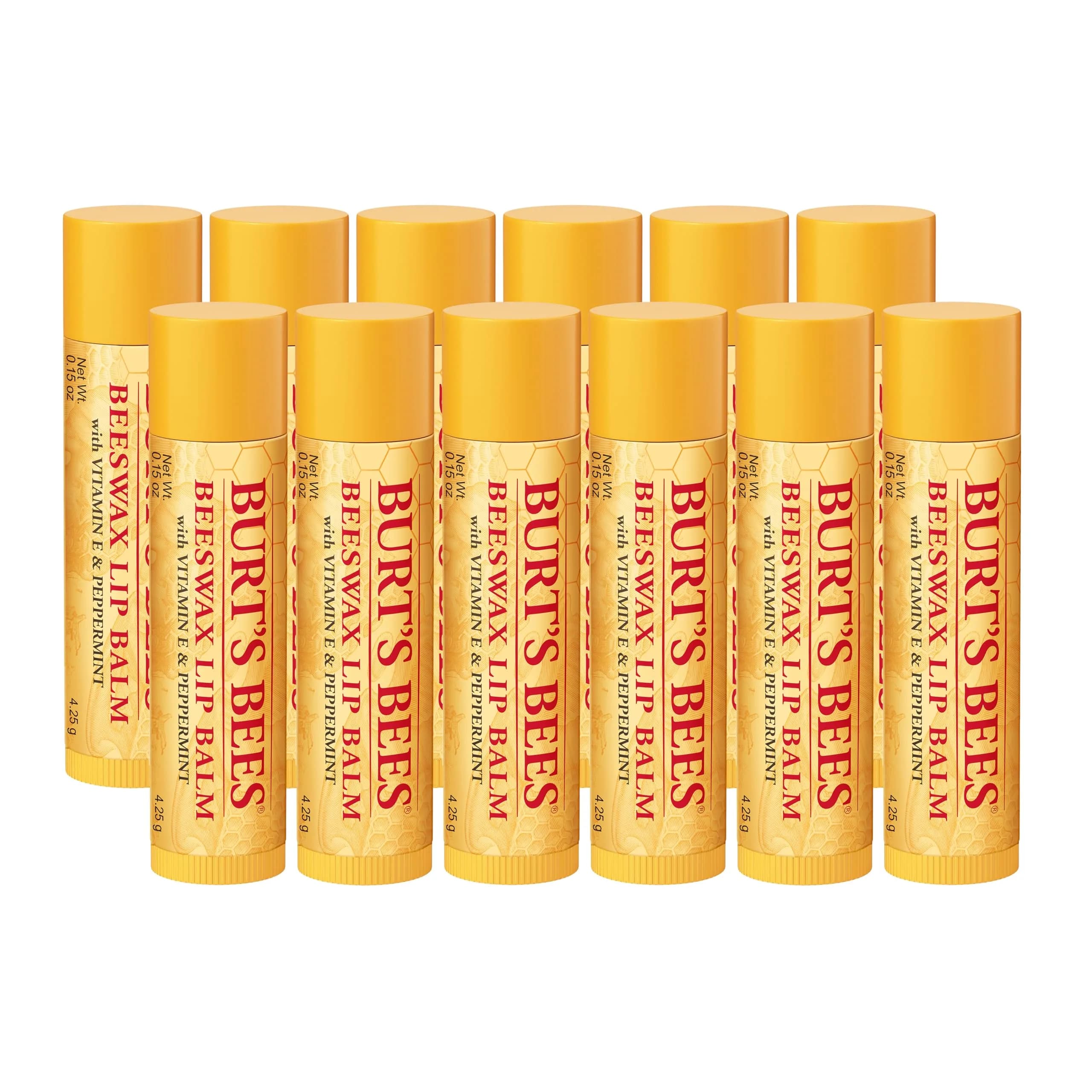 Burt's Bees Beeswax Lip Balm 12 Count Pack | Natural Origin Conditioning Lip Treatment - main product image