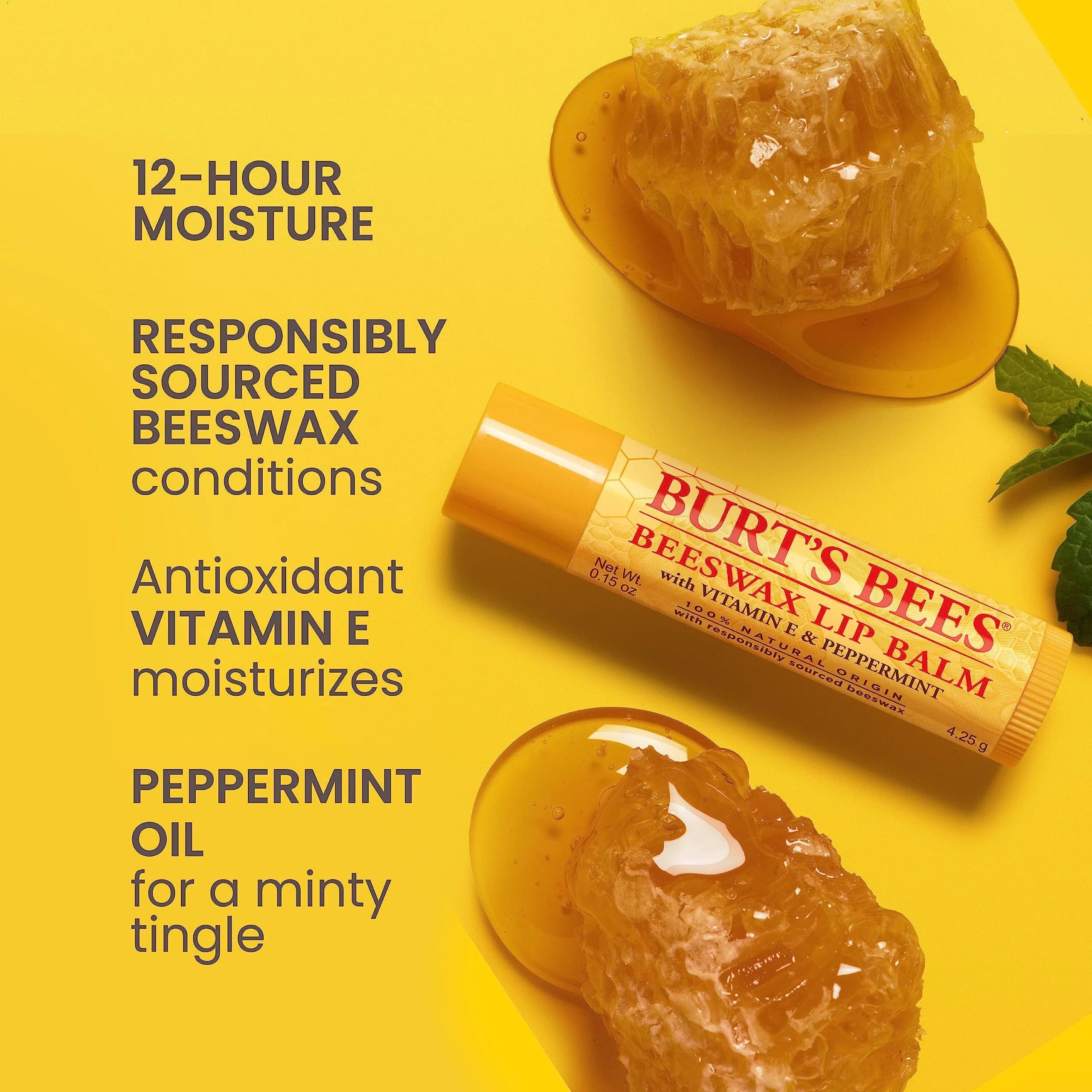 Burt's Bees Beeswax Lip Balm 12 Count Pack | Natural Origin Conditioning Lip Treatment - view 2