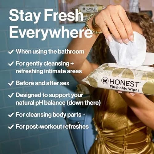 The Honest Company Flushable Wipes Tropical Leaves 126ct | Hypoallergenic & Septic Safe thumbnail 5
