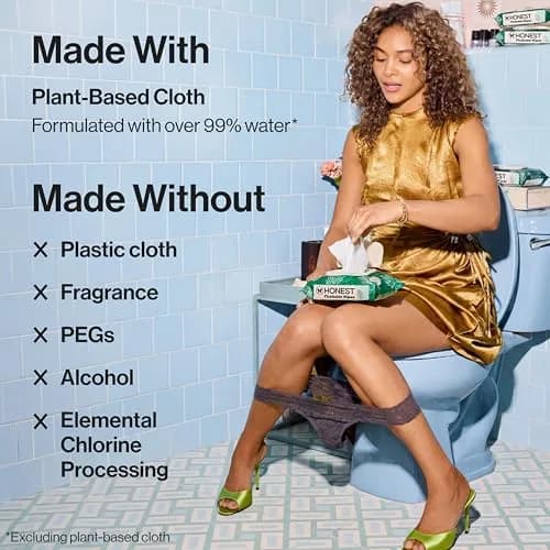 The Honest Company Flushable Wipes Tropical Leaves 126ct | Hypoallergenic & Septic Safe thumbnail 8