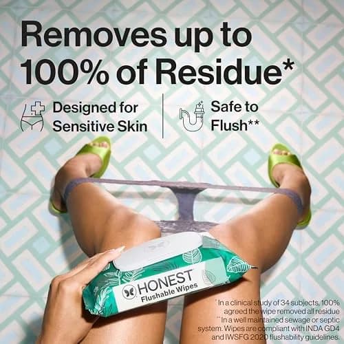 The Honest Company Flushable Wipes Tropical Leaves 126ct | Hypoallergenic & Septic Safe thumbnail 2
