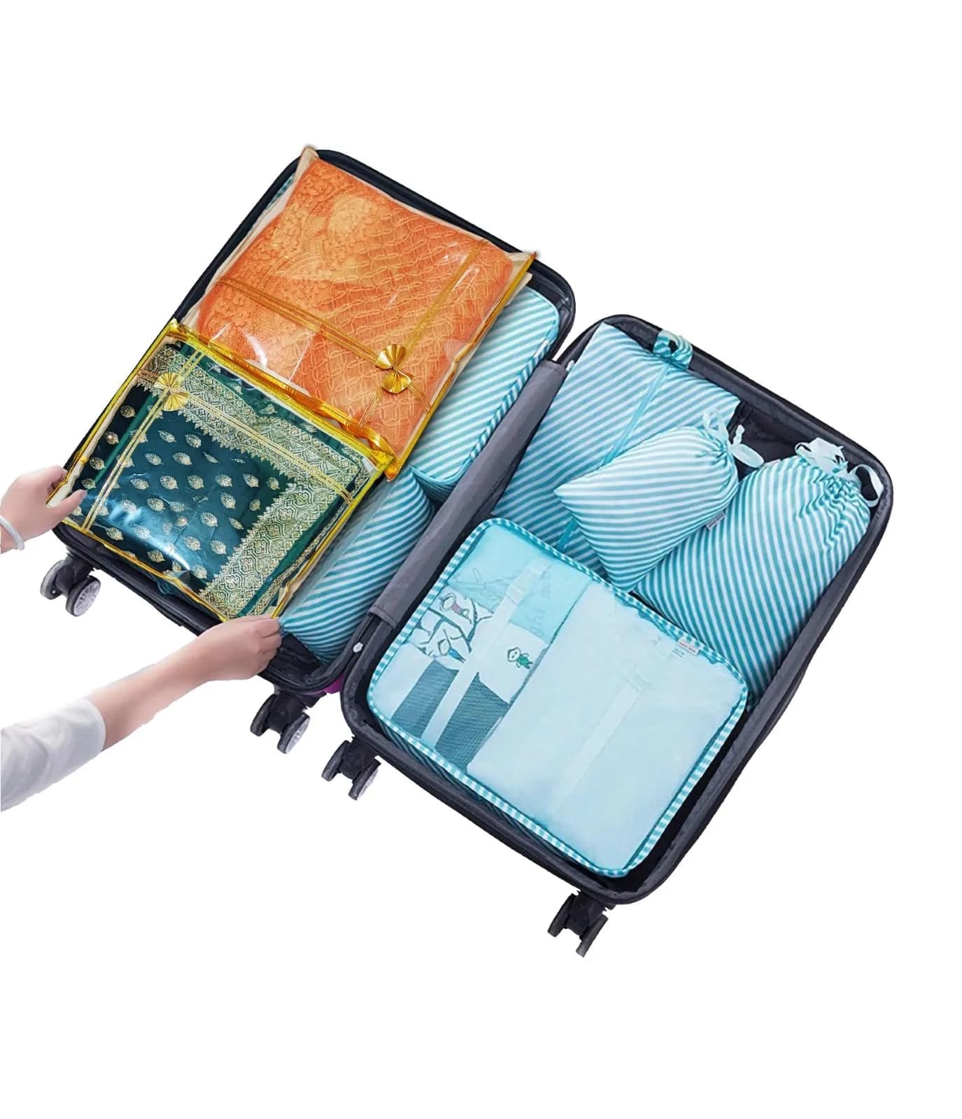 FLY LYF Transparent Saree Cover with Zip, 43cm x 37cm x 2cm (12-Pack) | Protects Sarees from Dust & Moisture - view 5