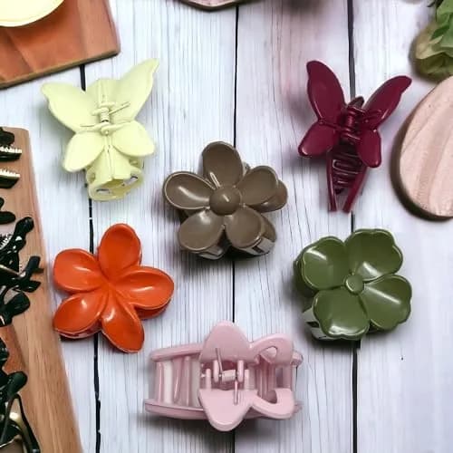 SP Hair Claw Clips for Women | Small Hair Clutcher Set (6 Pieces, Multicolor) | Polycarbonate Material for Daily & Office Use thumbnail 2