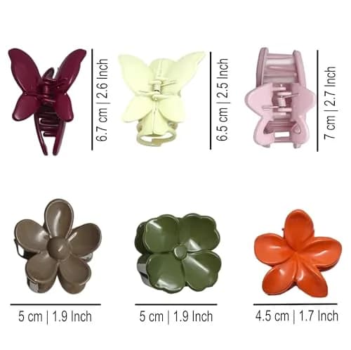 SP Hair Claw Clips for Women | Small Hair Clutcher Set (6 Pieces, Multicolor) | Polycarbonate Material for Daily & Office Use thumbnail 3