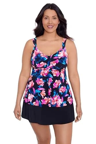 Trimshaper Womens Adjustable Lily Swim Tankini with Built-in Bra Support, Primavera, 14 | Supportive, Adjustable, Stylish thumbnail 1