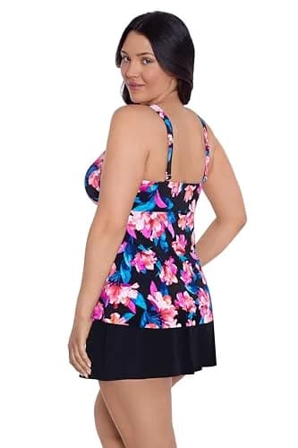 Trimshaper Womens Adjustable Lily Swim Tankini with Built-in Bra Support, Primavera, 14 | Supportive, Adjustable, Stylish thumbnail 2