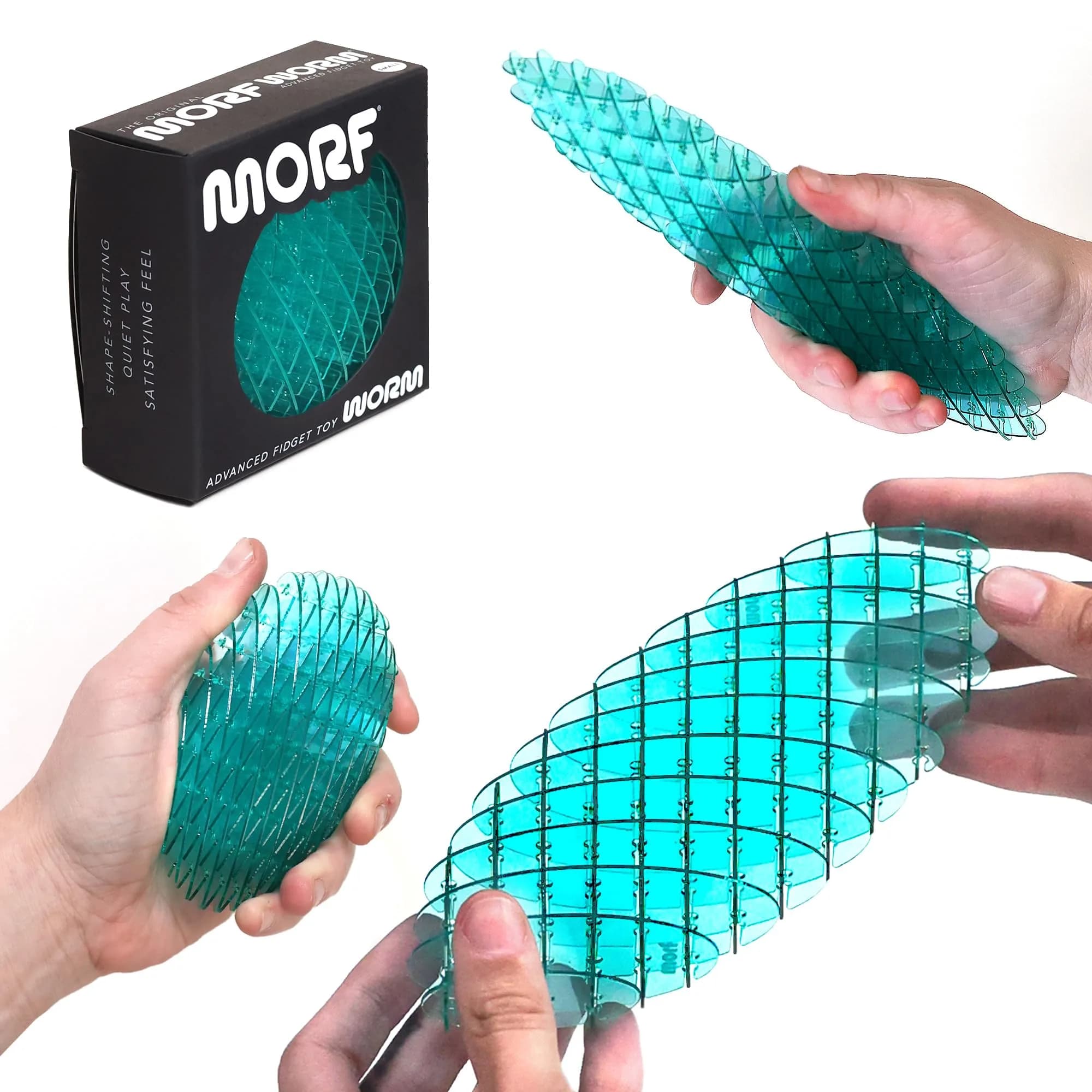 Morf Fidget Worm 3D Sensory Toy Blue Small | Stress Relief & Focus Booster — Blue