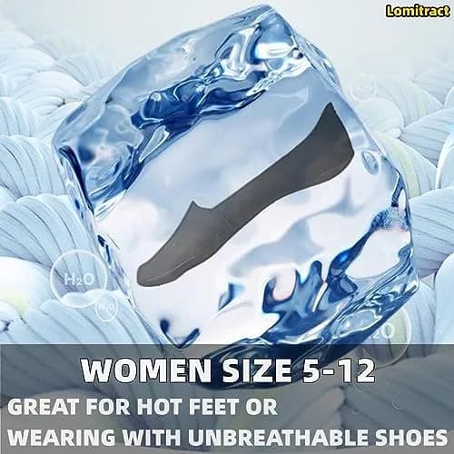 Lomitract Women's No Show Low Cut Footies Socks | 10 Pairs, Black & Nude, Size 5-12 (US Women's) thumbnail 6