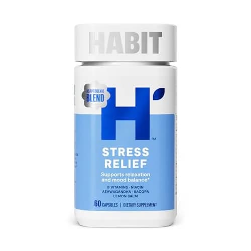 Health By Habit Stress Relief Capsules 60 | Supports Relaxation & Mood Balance, Vegan, Non-GMO thumbnail 1