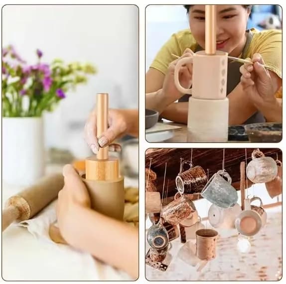 Lampstop Ceramic & Pottery Tools Set of 3 Wooden Molds 3.1" & 3.4" & 3.7" | Durable Beech Wood thumbnail 5