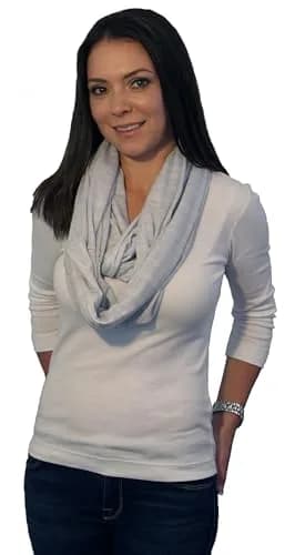 LK Baby 3pk Infinity Nursing Scarf Cover Blue, Grey & Black | Soft Jersey for Breathable Comfort thumbnail 6