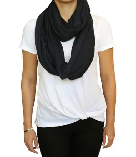 LK Baby 3pk Infinity Nursing Scarf Cover Blue, Grey & Black | Soft Jersey for Breathable Comfort thumbnail 8