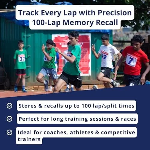 ULTRAK 495 Stopwatch – Blue Professional 100-Lap Digital Timer, Countdown Interval Tracker, Water-Resistant Sports Watch, Chronograph (1 Unit) thumbnail 6