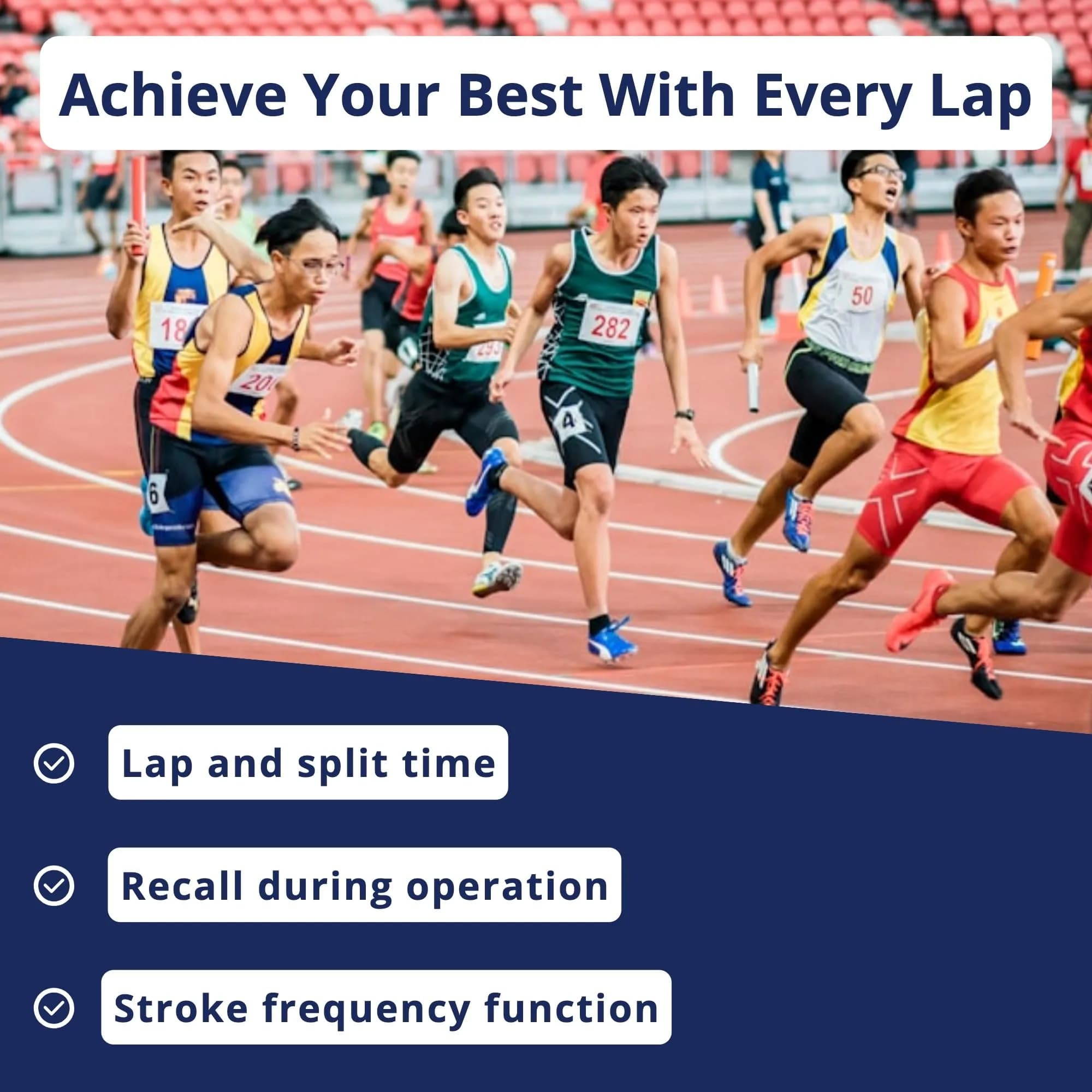ULTRAK 495 Stopwatch – Blue Professional 100-Lap Digital Timer, Countdown Interval Tracker, Water-Resistant Sports Watch, Chronograph (1 Unit) - view 3