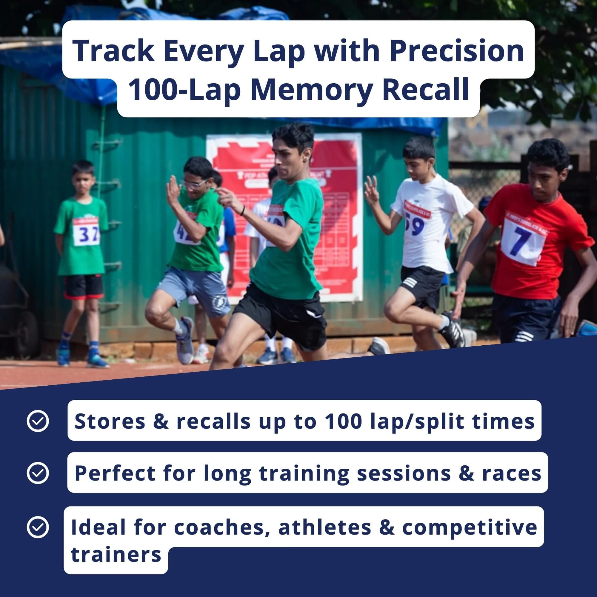 ULTRAK 495 Professional Stopwatch – Red 100-Lap Digital Timer with Interval Tracker | 100 Lap Memory - view 6